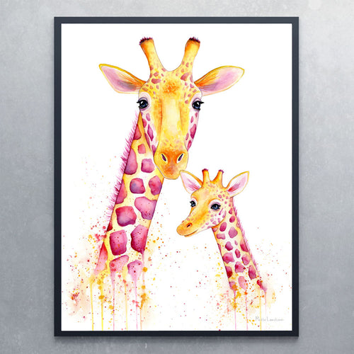Plakat med giraffer - Art by Mette Laustsen