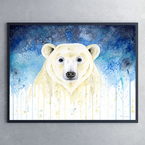 Plakat af isbjørn - Art by Mette Laustsen