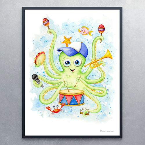 Plakat med blæksprutte