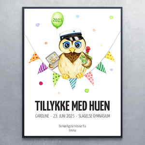 Studenter-ugle + personlig hilsen