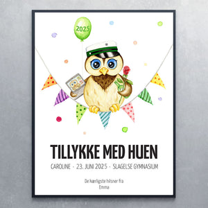 Studenter-ugle + personlig hilsen