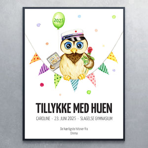 Studenter-ugle + personlig hilsen