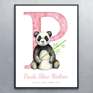 Bogstavplakat P til piger - Art by Mette Laustsen