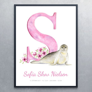 Bogstavplakat med S - Art by Mette Laustsen