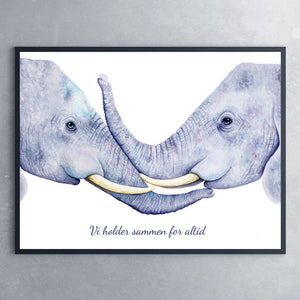 Citatplakat med elefanter - Art by Mette Laustsen