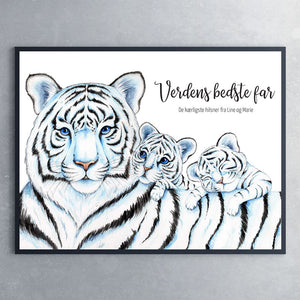 Plakat til far - tiger med unger