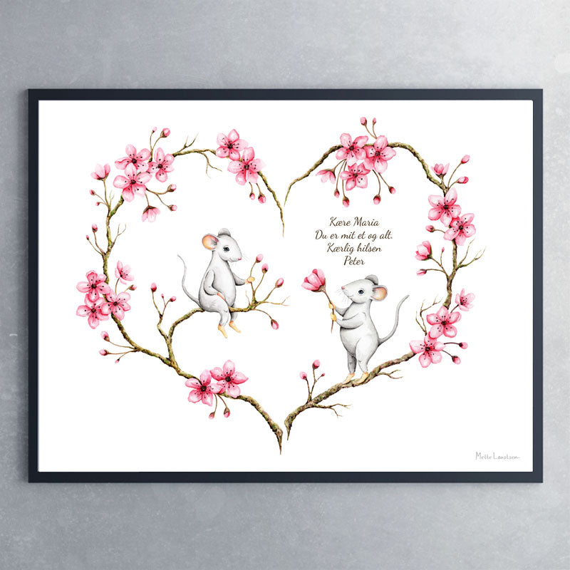 Plakat med personlig hilsen til Valentinsdag - bryllup