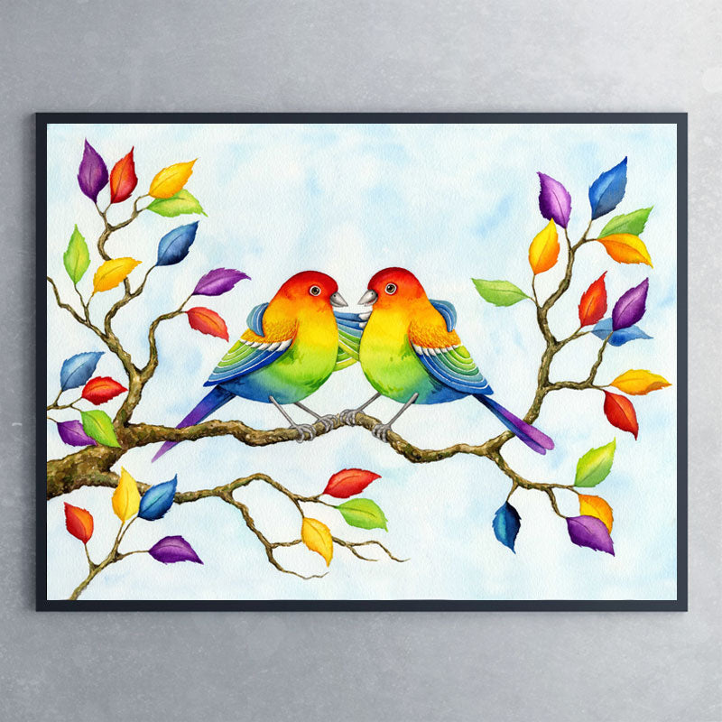 Plakat med corona-fugle