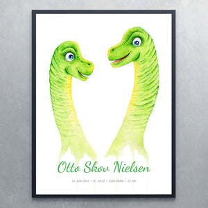 Plakat med dinosaurer