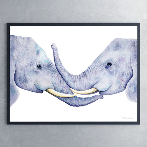 Plakat med elefanter - Art by Mette Laustsen