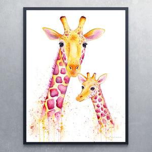 Plakat med giraffer - Art by Mette Laustsen