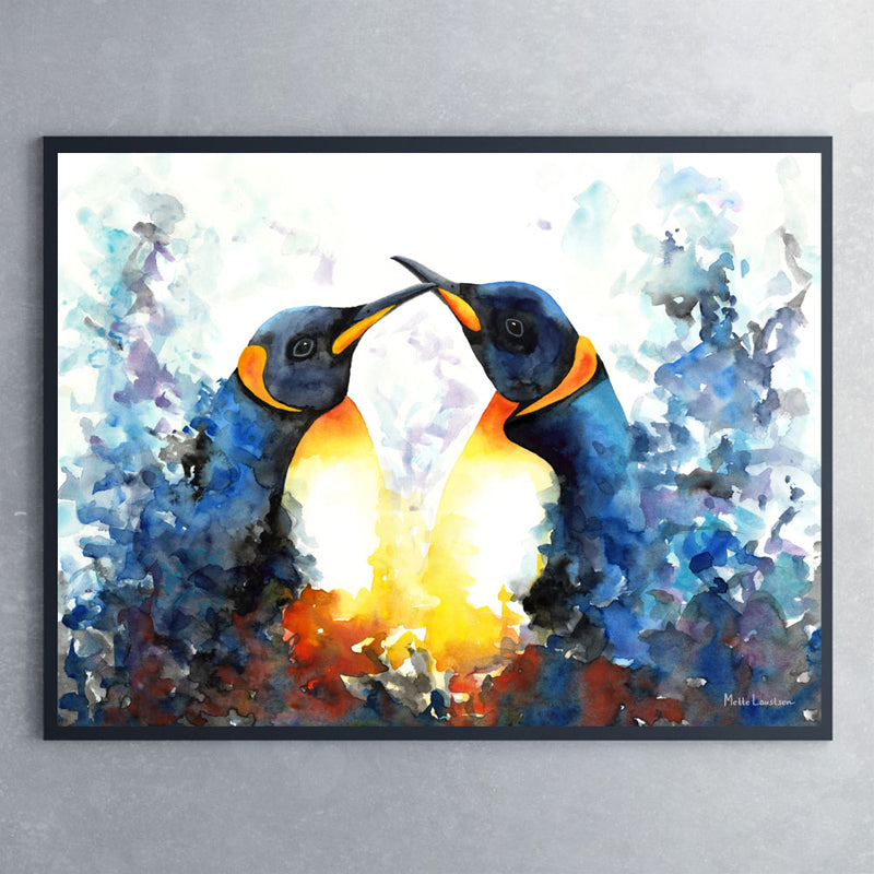 Plakat med pingviner - Art by Mette Laustsen