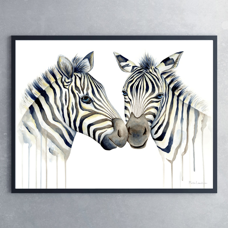 Plakat med zebraer - Art by Mette Laustsen